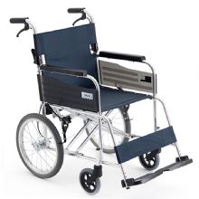 MIKI三貴手動輪椅車MPTC-46JL 藍色S-3重量11.5公斤，小型便攜，免充氣實心胎輪椅