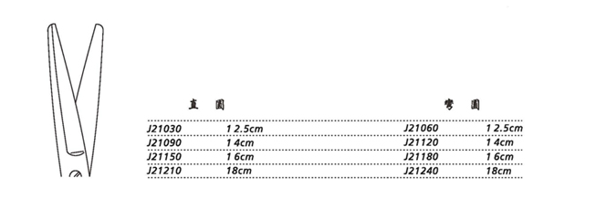 金鐘手術(shù)剪直圓 J21090 14cm 直圓