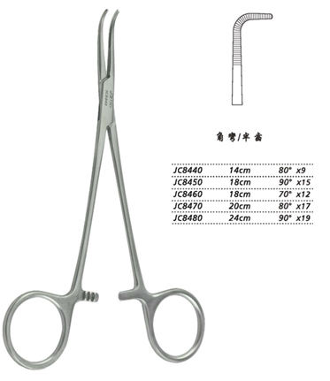 金鐘分離結(jié)扎鉗20cm JC8470 20cm 80°×17半齒