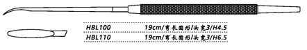金鐘鼻剝離器彎長圓形 HBL110 19cm 彎長圓形 頭寬 3（H6.5）